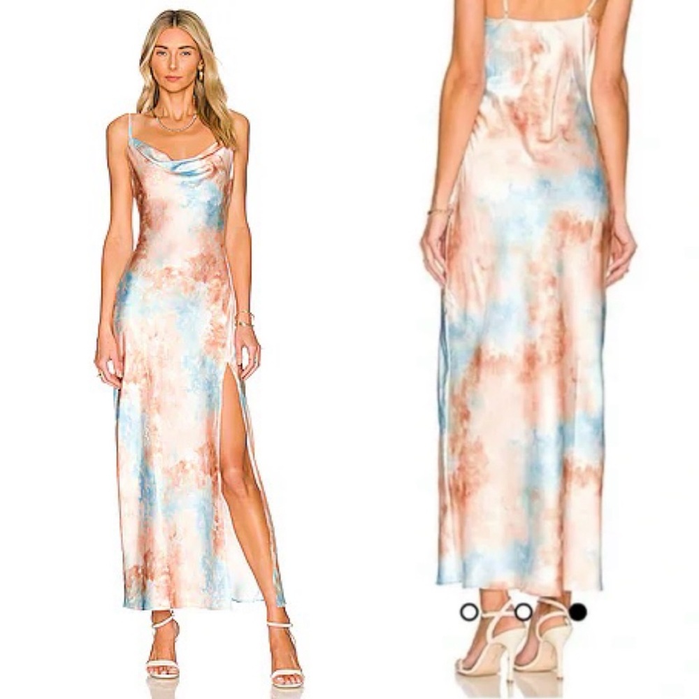 Superdown Krystal Slit Maxi Dress Tie dye